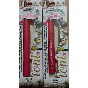 IONI Chubby Stick Phat Lip Pink Rose Ct. 2 NEW Long Last Paraben Free .12 oz ea.